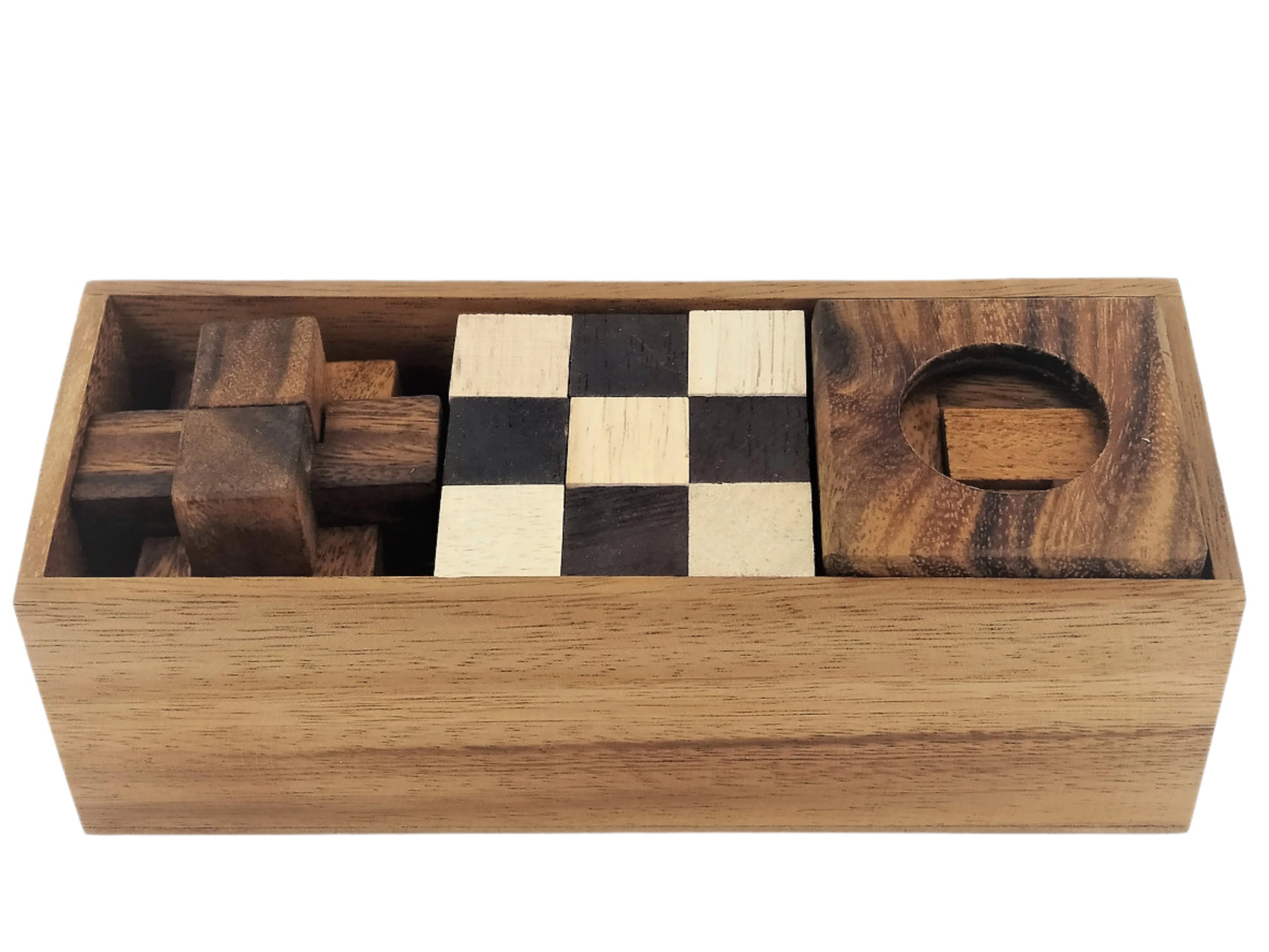 3 puzzles in 1 Wooden Box: Assorted Puzzles