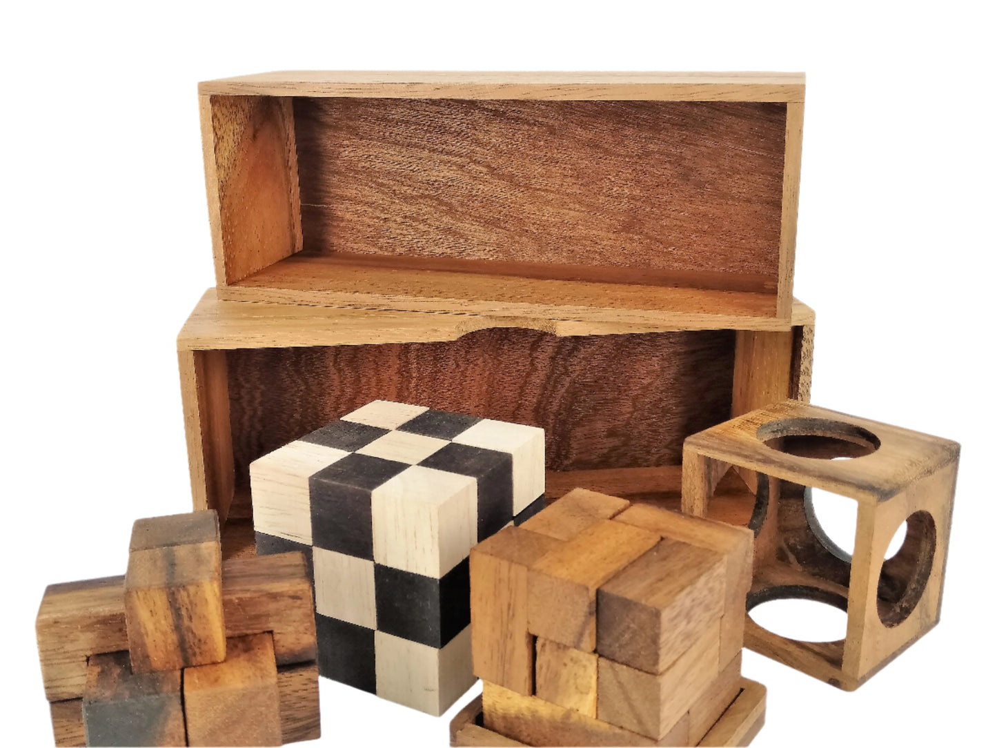 3 puzzles in 1 Wooden Box: Assorted Puzzles