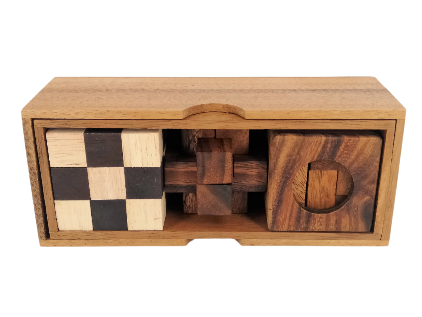 3 puzzles in 1 Wooden Box: Assorted Puzzles