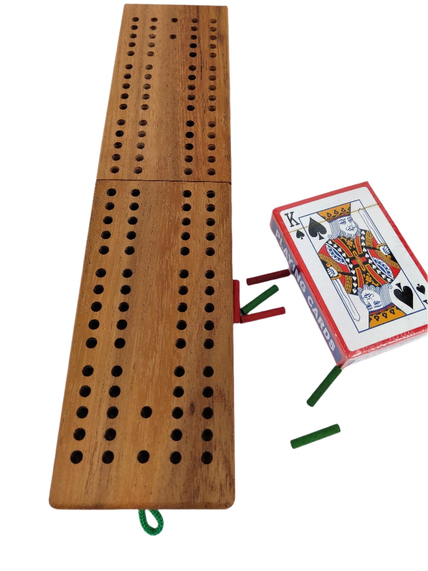 Cribbage board folding - 2 track includes cards