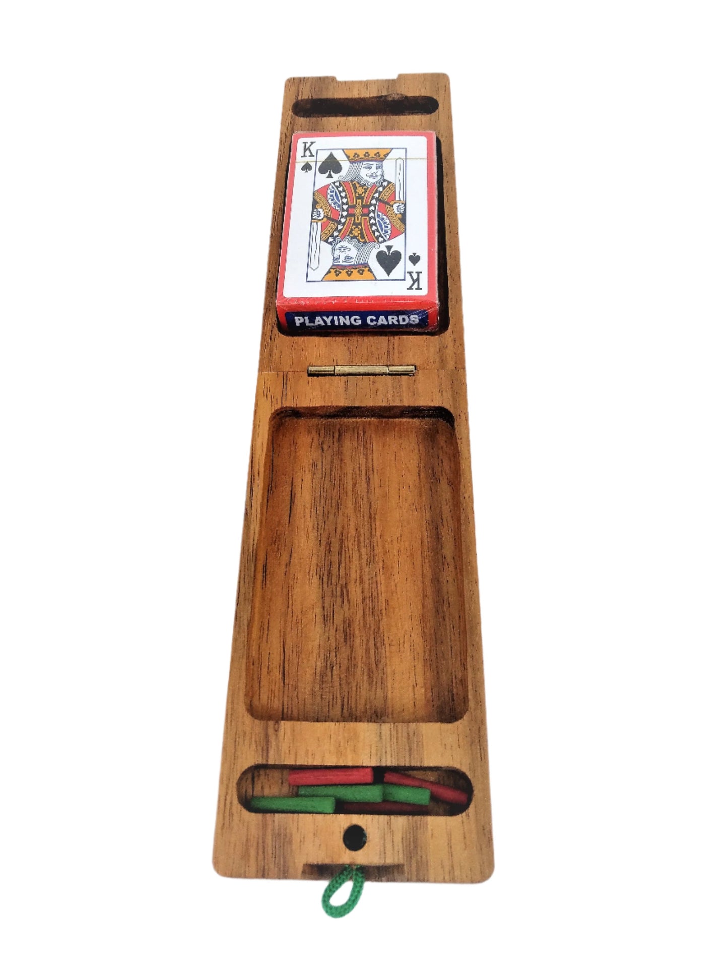 Cribbage board folding - 2 track includes cards