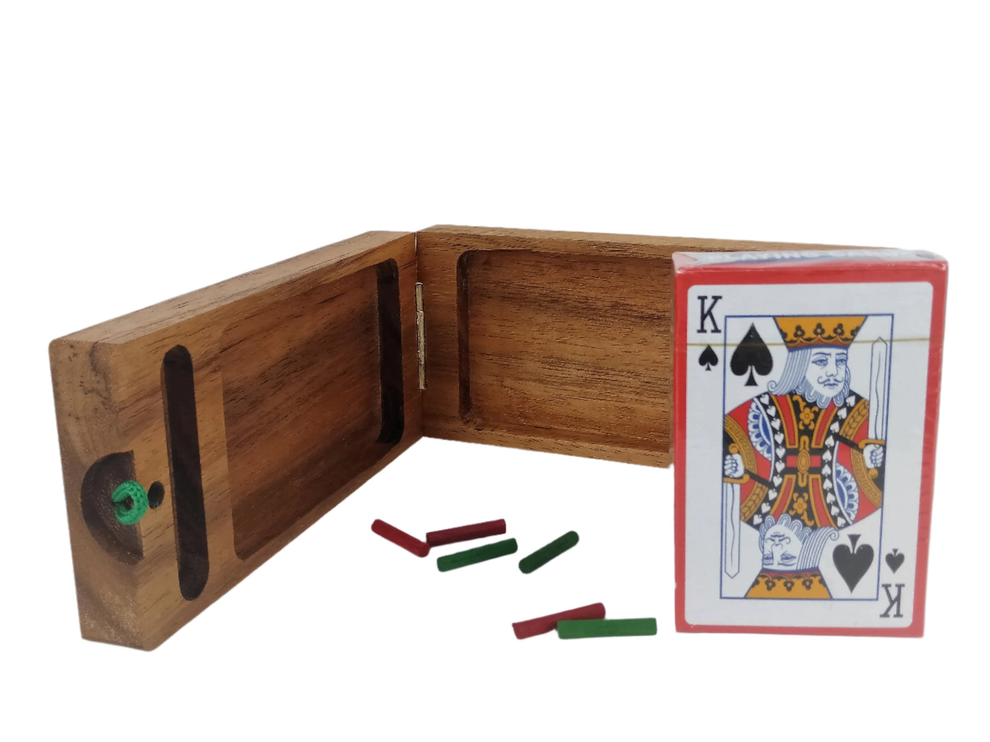 Cribbage board folding - 2 track includes cards