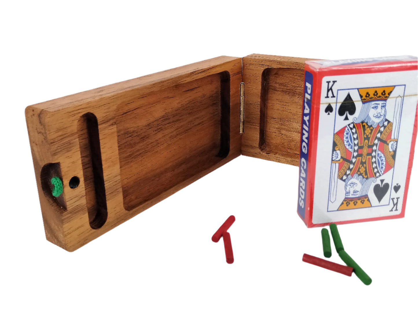 Cribbage board folding - 2 track includes cards